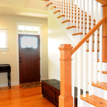 Light Hardwood Floors and Stairway