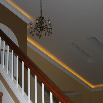 Lighted crown on a vaulted ceiling