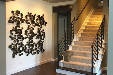 Staircase - mid-sized contemporary staircase idea in Oklahoma City