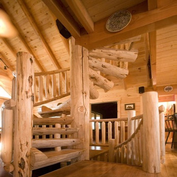 Log Home Staircases