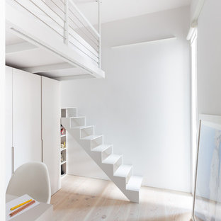 Inspiration pour un escalier sans contremarche droit nordique.