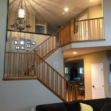 Longmont staircase and Fireplace