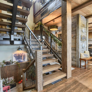Example of a mountain style staircase design in Other