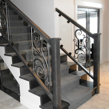 Maple Glass and Metal Handrail