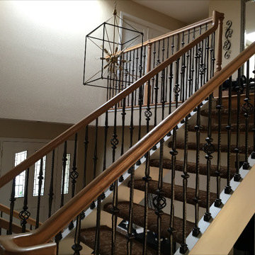 Metal Baluster Staircase in San Jose residental home