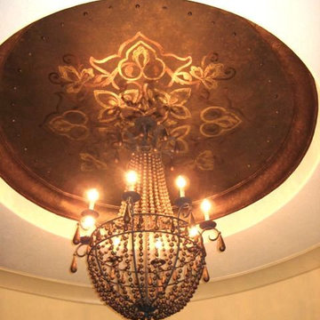 Metallic Recessed Staircase Ceiling