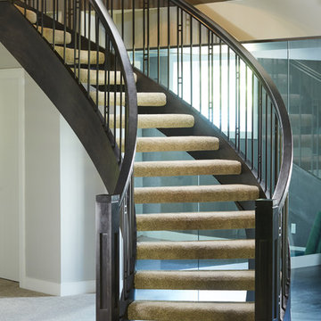 Mission Style Curved Stair