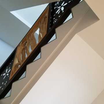 Mixed Media Stair Railing in Aluminum-Totally custom