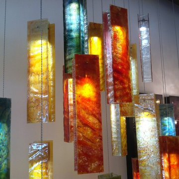 MODERN ART GLASS PENDANT LIGHTING CHANDELIER, TUSCANY by GALILEE LIGHTING