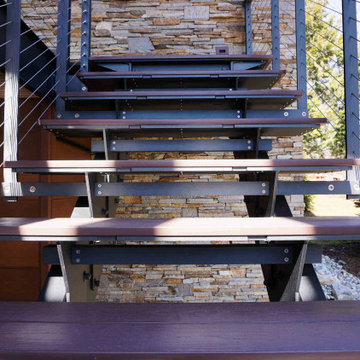Modern Craftsman Chalet Cable Railings and Stairs