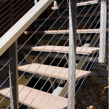 Modern Craftsman Chalet Cable Railings and Stairs