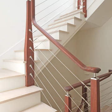 modern dark wood staircase