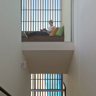 Inspiration for a modern straight staircase in Austin.