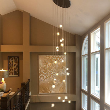 Modern interior-design-dining-room, contemporary-design-staircase-chandelier