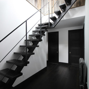 Modern Rustic Open Riser Stairs