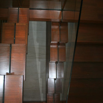 Modern Stair Project with Glass Panels