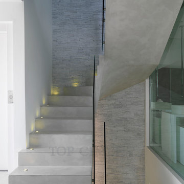Modern staircase, Plata, Semi-glossy finish