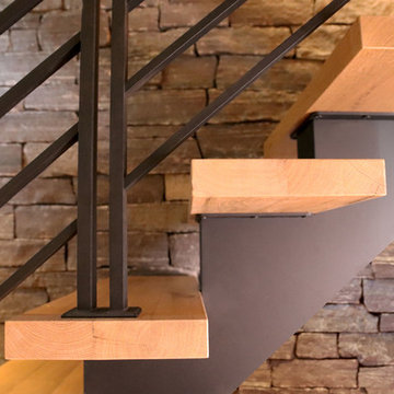 Mono-Stringer Stairs and Flat Bar Railing, Finger Lakes, NY