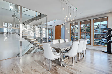 Dining room - modern dining room idea in Calgary
