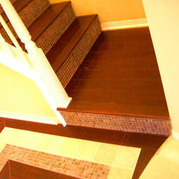 Mosaic Stair Riser with Maple Stair Tread