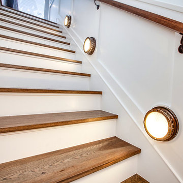 Nautical Cape Cod Stairs/Light Fixtures