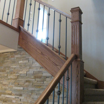 New Construction - Oak Craftsman Stair & Railing Project