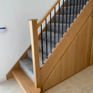 New Oak and Wrought Iron Staircase