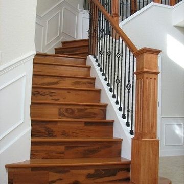 new wood staircase,was carpet
