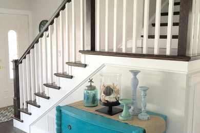 Example of an arts and crafts staircase design in Los Angeles