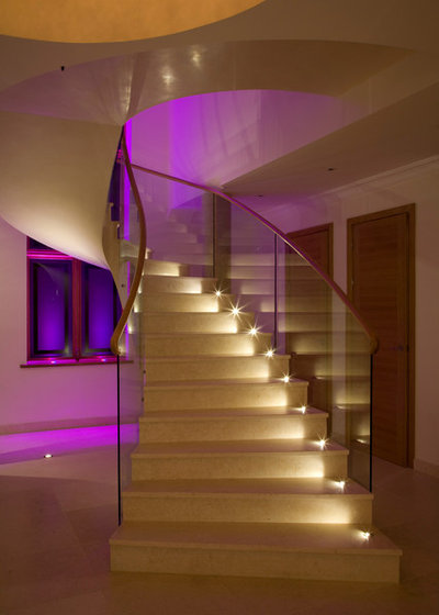 Contemporary Staircase by Brilliant Lighting