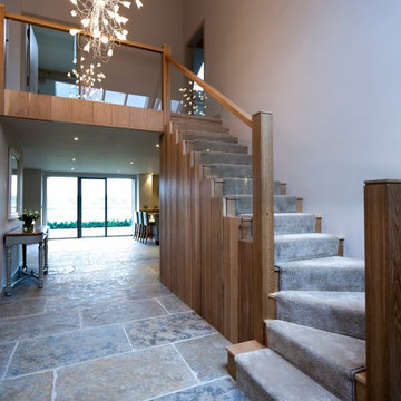 Oak & Glass Staircase in Entrance Hall