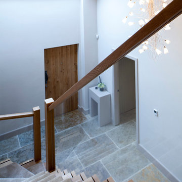 Oak & Glass Staircase in Entrance Hall
