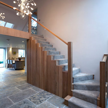 Oak & Glass Staircase in Entrance Hall