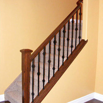 Oak railing with spindles
