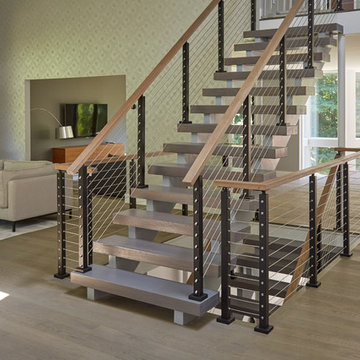 Open Concept Interior with Cable Railing