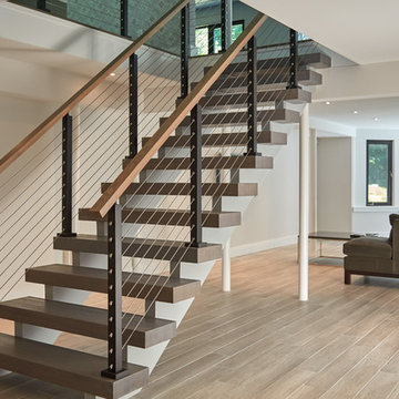 Open Concept Interior with Cable Railing