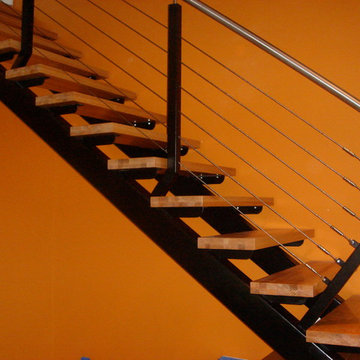 Open riser stairs