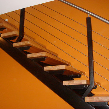 Open riser stairs