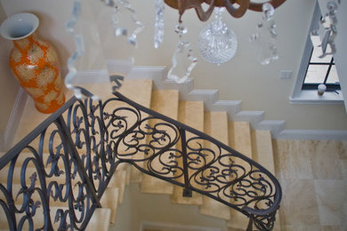 Staircase - transitional staircase idea in Miami