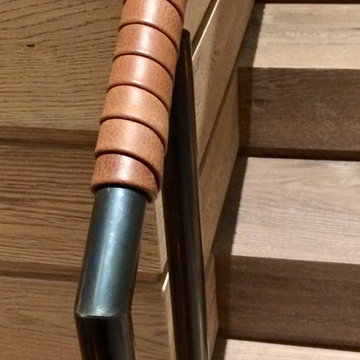 Overlapped Leather wrapped handrail