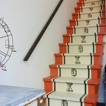 Painted and Stampe Stairs for DIY Channel
