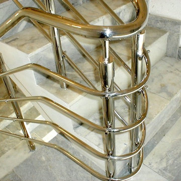 Past Leo Kaz Design projects. Mirror polished stainless steel railing system