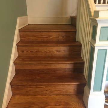 Pine wood stair and floor refinishing