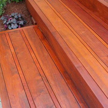 Planting, Brazilian Walnut (IPE) steps, Techo-Bloc terrace