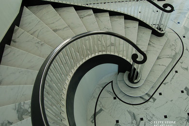Design ideas for an expansive classic spiral staircase in Chicago.