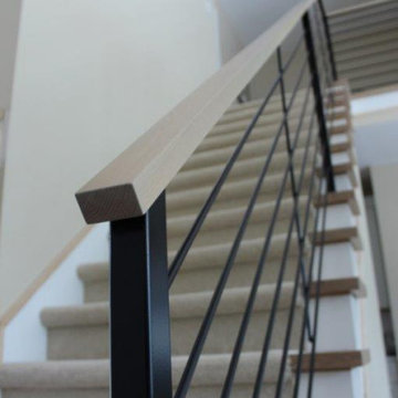 Prime Horizontal Metal Rails with Wood Top