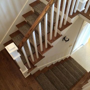 Queen Anne stair installation (flat woven)