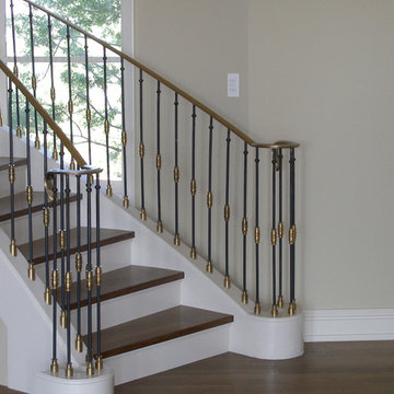 Railing with Bronze Cap and Brass Collars