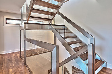 Elegant staircase photo in Calgary