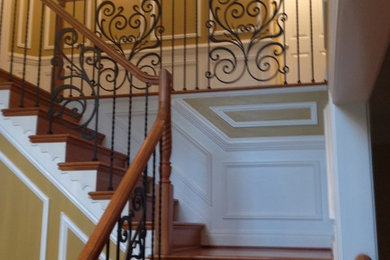 Inspiration for a transitional staircase remodel in Philadelphia